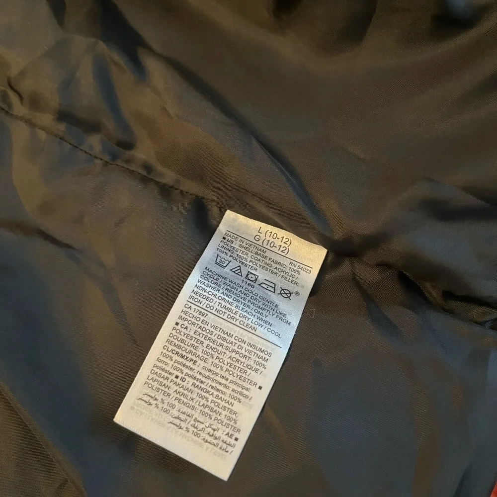 Old Navy Boys Orange Puffer Vest‎ Size L (10–12) Zip Front